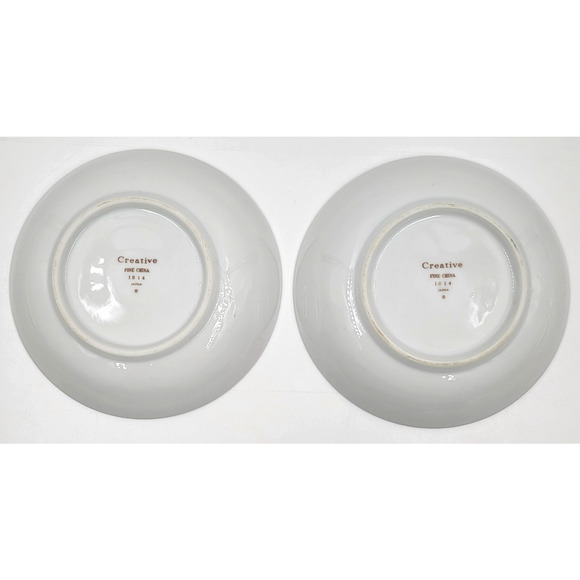 Creative Platinum Star Burst Fruit Dessert Bowl 5 1/2" Silver Trim Set of 2 - Picture 4 of 6